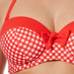 Haut De Maillot De Bain Bandeau à Armatures Rouge -Seafolly Soldes Boutique haut de maillot de bain bandeau a armatures freya tootsie poppy check 3 1140x1140