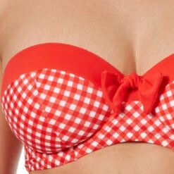 Haut De Maillot De Bain Bandeau à Armatures Rouge -Seafolly Soldes Boutique haut de maillot de bain bandeau a armatures freya tootsie poppy check 4 1140x1140