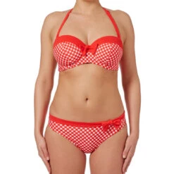 Haut De Maillot De Bain Bandeau à Armatures Rouge -Seafolly Soldes Boutique haut de maillot de bain bandeau a armatures freya tootsie poppy check 8 1140x1140