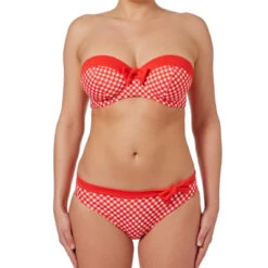 Haut De Maillot De Bain Bandeau à Armatures Rouge -Seafolly Soldes Boutique haut de maillot de bain bandeau a armatures freya tootsie poppy check 9 1140x1140