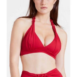 Haut De Maillot De Bain Triangle Coques Amovibles - Rouge