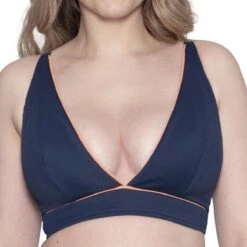 Haut De Maillot De Bain Triangle Sans Armatures Bleu