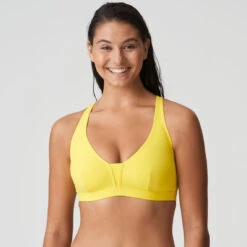 Haut De Maillot De Bain Triangle Sans Armaures - Jaune