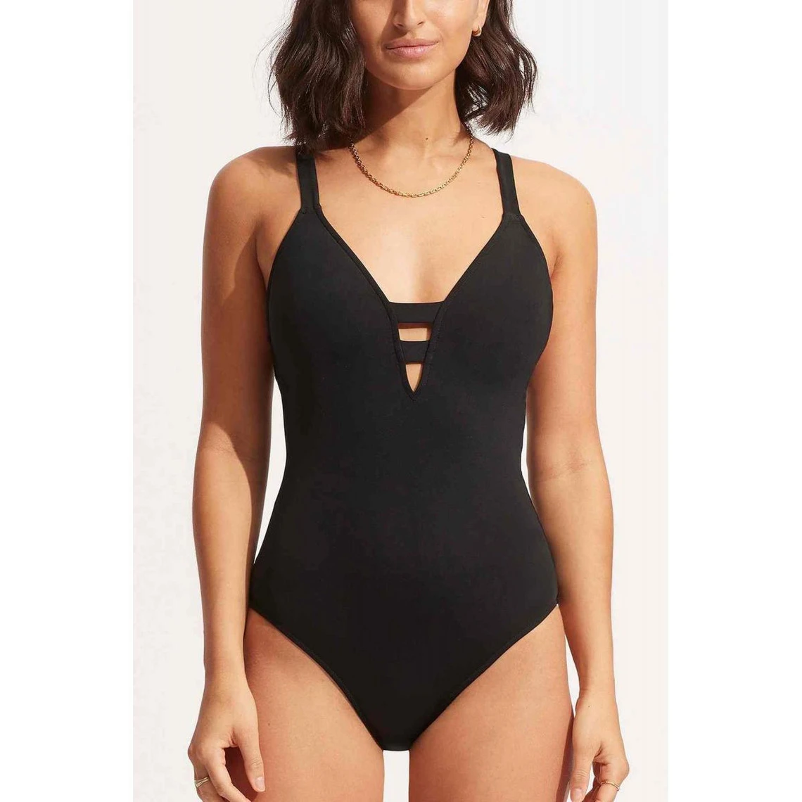 Seafolly Maillot De Bain 1 Pièce Plongeant - Noir 1 Seafolly Maillot De Bain 1 Pièce Plongeant - Noir