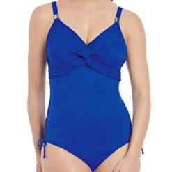 Maillot De Bain Une Pièce à Armatures Jambes Réglables - Bleu
