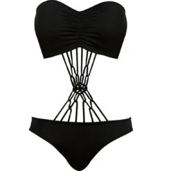 Maillot De Bain Une Pièce Bandeau-monokini Noir -Seafolly Soldes Boutique maillot de bain une piece bandeau monokini freya macrame black 4 1140x1140