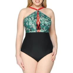 Maillot De Bain Une Pièce Plongeant Armatures Vert