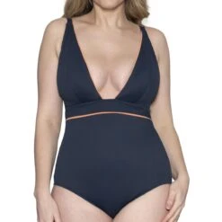 Maillot De Bain Une Pièce Sans Armatures Bleu