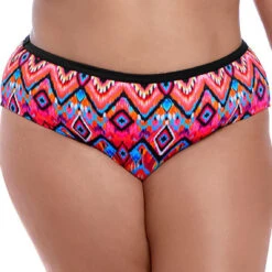 Slip De Bain Mi-couvrant Imprimé - Noir