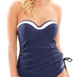Tankini Bandeau Navy/white