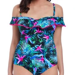 Tankini Armatures Freya Maillots JUNGLE FLOWER Black Tropical
